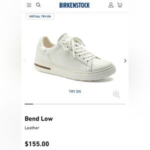 Birkenstock Bend Low, White, Size 38 (7-7.5) Women’s